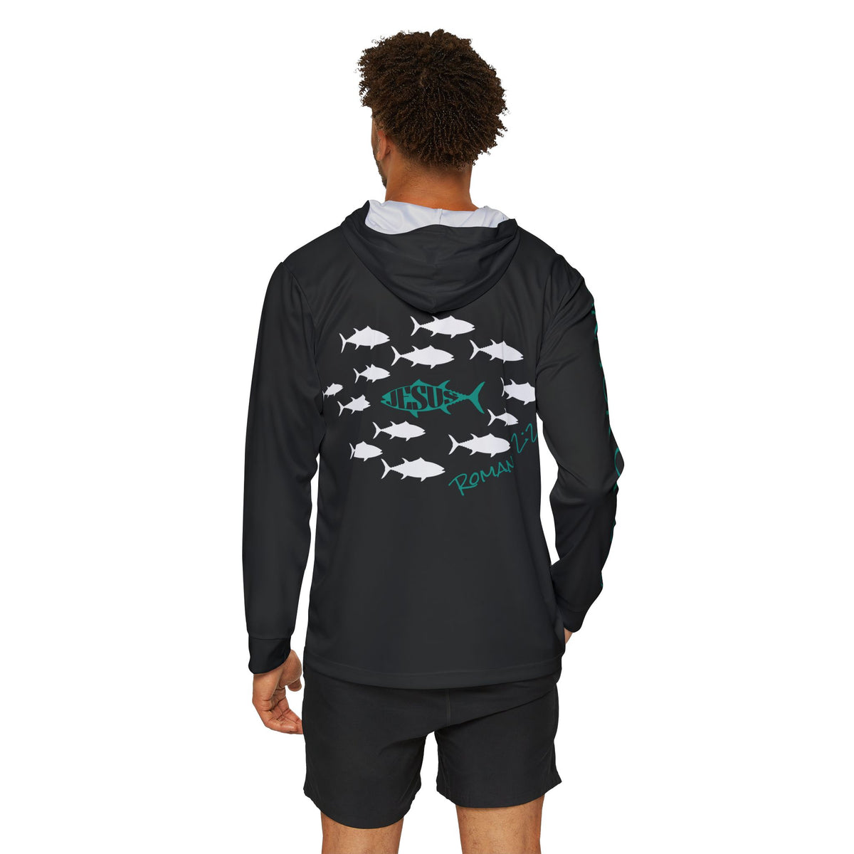 Do Not Conform Performance Hoodie - Black - model, back view