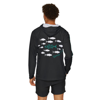 Do Not Conform Performance Hoodie - Black - model, back view