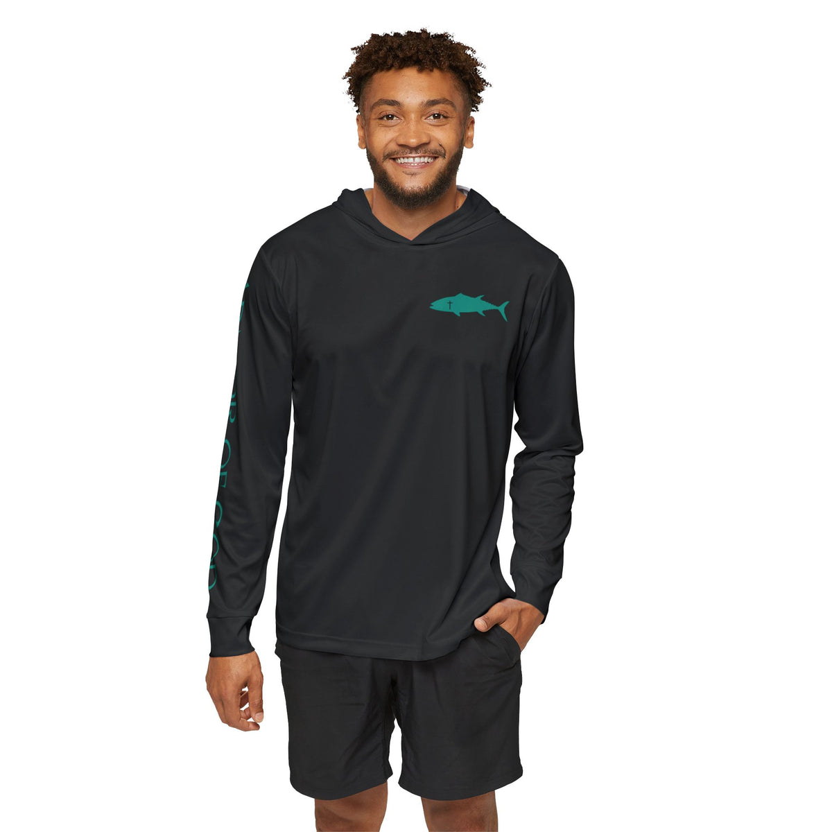 Do Not Conform Performance Hoodie - Black - model, front view